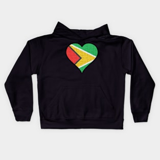 Guyanese Jigsaw Puzzle Heart Design - Gift for Guyanese With Guyana Roots Kids Hoodie